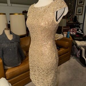 Adrianna Papell Gold Sequin Mini Dress